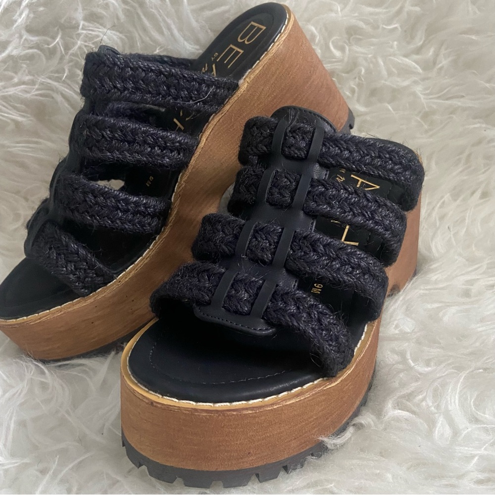 New Matisse Daze Jute Platform Sandals in Black - Picture 4 of 15